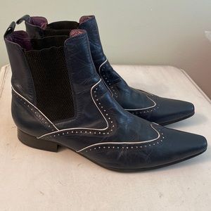 Gucinary dark navy/ black leather boots
